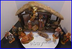 Fontanini 5 Scale 14pc Nativity Figurines with Lighted Resin Stable