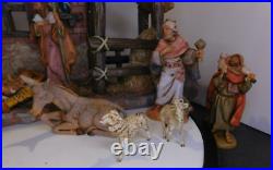 Fontanini 5 Scale 14pc Nativity Figurines with Lighted Resin Stable Fontanini 5 Scale 14pc Nativity Figurines with Lighted Resin Stable