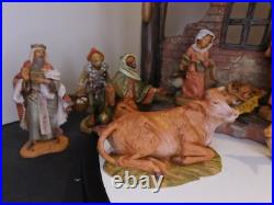 Fontanini 5 Scale 14pc Nativity Figurines with Lighted Resin Stable Fontanini 5 Scale 14pc Nativity Figurines with Lighted Resin Stable