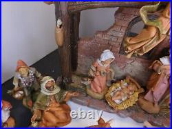 Fontanini 5 Scale 14pc Nativity Figurines with Lighted Resin Stable