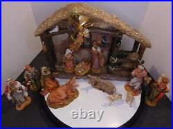 Fontanini 5 Scale 14pc Nativity Figurines with Lighted Resin Stable