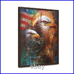 Framed Canvas Prints Surrealist Art Red White Blue Patriotic Oil Painting USA 06