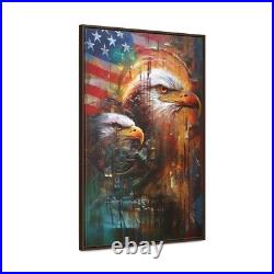 Framed Canvas Prints Surrealist Art Red White Blue Patriotic Oil Painting USA 06