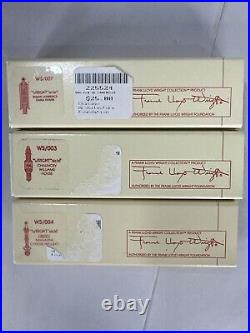 Frank Lloyd Wright Christmas Ornament WS/003, 004, 007 Lot of 3 w Boxes & Papers