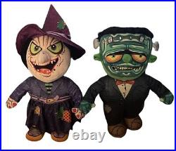 Frankenstein + Witch Plush 24 Heavy Quality Halloween By KIDS OF AMERICA RARE