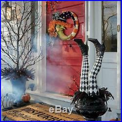Frightfully Sophisticated Witch Moon Festive Halloween Wreath withDangling Spider