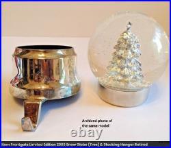 Frontgate 2003 Snowglobe Stocking hangers Set of 3, Tree Santa Reindeer, Limited