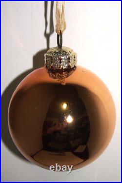 Frontgate 20-Piece Round Designer Blown-Glass Ornament Set-Burgundy/Green/Gold