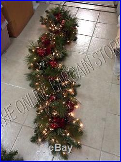 Frontgate Asheville Christmas red ball Swag Mantel Door Garland 6' greenery tree
