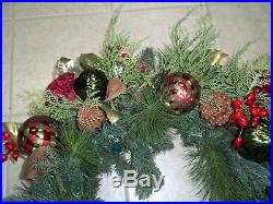 Frontgate Asheville Holiday Greenery Luxury Christmas 32 Wreath Pre Lit Door