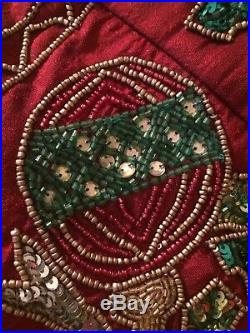 Frontgate Beautiful Red and Green Traditional Christmas Tree Skirt-NWT