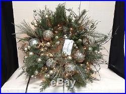 Frontgate Christmas Holiday Centerpiece Table Mixed Metals Glam Wreath 32