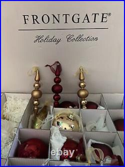 Frontgate Christmas Holiday Collection Assorted Ornaments Box Lot Of 21