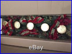 Frontgate Christmas Holiday Joy 5 Pillar Candle Holder- Table /Mantle Centerpiec