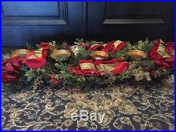 Frontgate Christmas Holiday Joy 5 Pillar Candle Holder- Table /Mantle Centerpiec