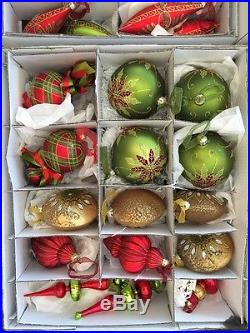 Frontgate Christmas Ornaments Set Of 109- 6 Boxes Traditional Red/Green/gold