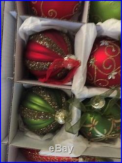 Frontgate Christmas Ornaments Set Of 54 Traditional Red/Green/gold- Set A