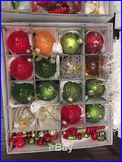 Frontgate Christmas Ornaments Set Of 55 Traditional Red/Green/gold- Set B