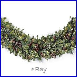 Frontgate Mantel Fireplace Classic Pre Lit Christmas garland 9′ X 18′ New In Box