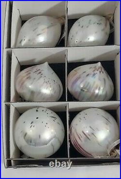 Frontgate Ornaments Box of 6 Marble, Large, New