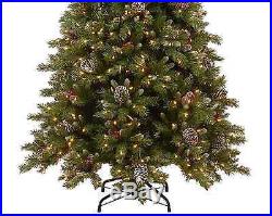 Frosted Berry Memory Hinged CHRISTMAS TREE With Dual Color LED Lights 7.5 Ft New