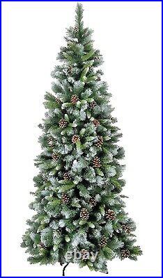 Frosted Glacier Hook on with Cones Artificial Christmas Tree 7.4ft 225cm