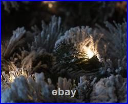 Frosted Holiday Pine Garland with Lights 6 Feet