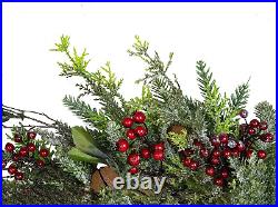 Frosted Pine and Berry Artificial Christmas Wreath 25-Inch Unlit