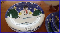Frosty Snowman by Gibson Dinnerware Set Stoneware 22 piece set EXCELLENT Cond