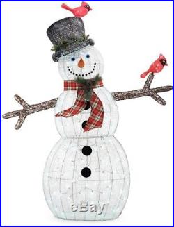 Frosty The Snowman with Red Birds LED Lights 6 ft Holiday Christmas Yard Outdoor