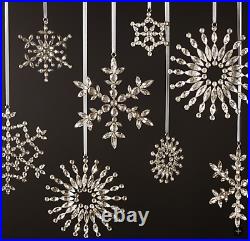 Full Set 9 Restoration Hardware Victorian Glass Snowflake Ornaments New
