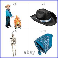 Fun Express Skeleton Cowboy Bonfire Halloween Decorating Kit 19 Pc