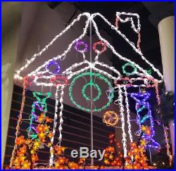 Fun Gingerbread House Christmas Outdoor LED Lighted Decoration Steel Wireframe