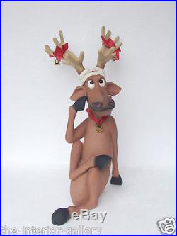 Funny Reindeer Statue Reindeer Sitting with Cross Legs Christmas Decor 3FT