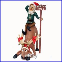 Funny Reindeer with Elf Christmas Decor LM Treasures