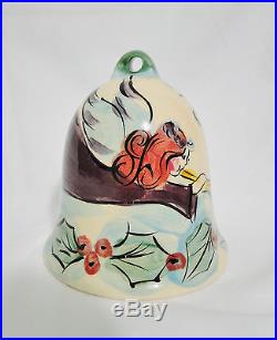 GAIL PITTMAN RARE 1999 HOLLYLUJAH PORCELAIN CHRISTMAS BELL ORNAMENT SIGNED+DATED