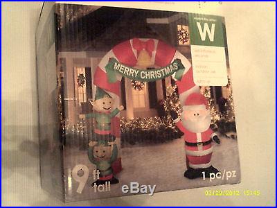 GEMMY 9 FOOT GIANT MERRY CHRISTMAS ARCHWAY LIGHTED AIRBLOWN INFLATABLE