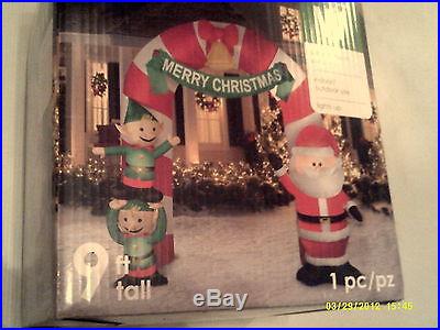 GEMMY 9 FOOT GIANT MERRY CHRISTMAS ARCHWAY LIGHTED AIRBLOWN INFLATABLE