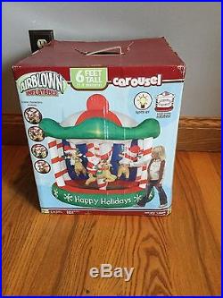 GEMMY AIRBLOWN Inflatable 6 FT ANIMATED Christmas CAROUSEL UNOPENED NEW