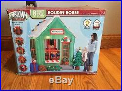 GEMMY AIRBLOWN Inflatable 8 FT ANIMATED Santa's Toy Emporium Holiday House RARE