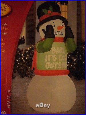 GEMMY CHRISTMAS AIRBLOWN INFLATABLE ANIMATED SHIVERING SNOWMAN NIB
