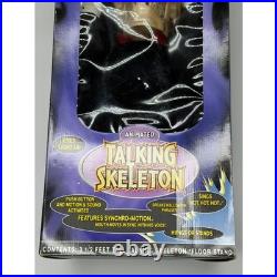 GEMMY Halloween Factory Animated Talking Skeleton 3 1/2 Foot Floor Stand Scary