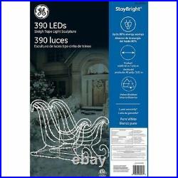 GE 31.5-in Sleigh Sculpture with White LED Lights Christmas Yard Decor