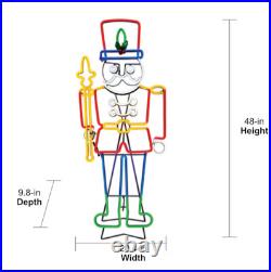 GE 48 StayBright LED Neon Flex Soldier with Holly Leaf Decor Indoor Outdoor NIB