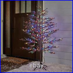 GE 5FT Winterberry Prelit Brown Artificial Christmas Tree with LED Lights