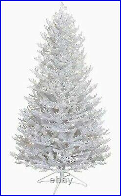 GE 5-ft Pre-Lit 300 LED Traditional Slim Flocked White Artificial Christmas Tree