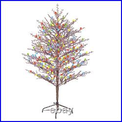 GE 5-ft Winterberry Lighted Twig Brown Artificial Christmas Tree Indoor/Outdoor