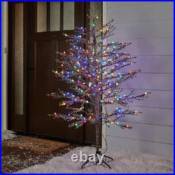 GE 5-ft Winterberry Lighted Twig Brown Artificial Christmas Tree Indoor/Outdoor