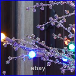 GE 5-ft Winterberry Lighted Twig Brown Artificial Christmas Tree Indoor/Outdoor