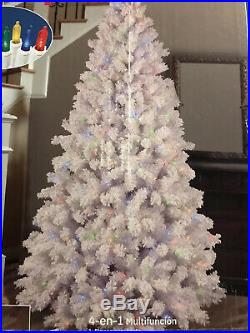 GE 7.5 White Flocked Xmas Tree COLOR CHOICE White Or Multi-color GORGEOUS